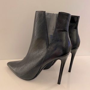 Black Zip up Booties- 4inch Heel